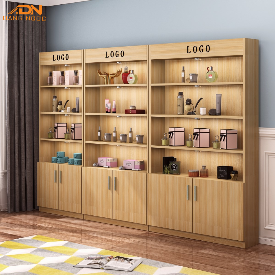 Tủ Trưng Bày Đơn Tích Hợp Bảng Logo & Đèn Downlight Làm Nổi Bật Sản Phẩm - Ảnh 3