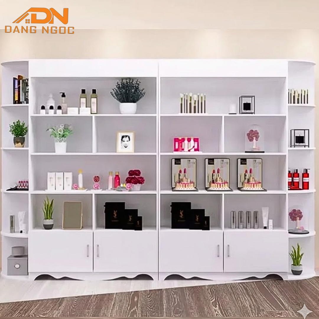 Tủ trưng bày mỹ phẩm nước hoa có đèn LED sang trọng