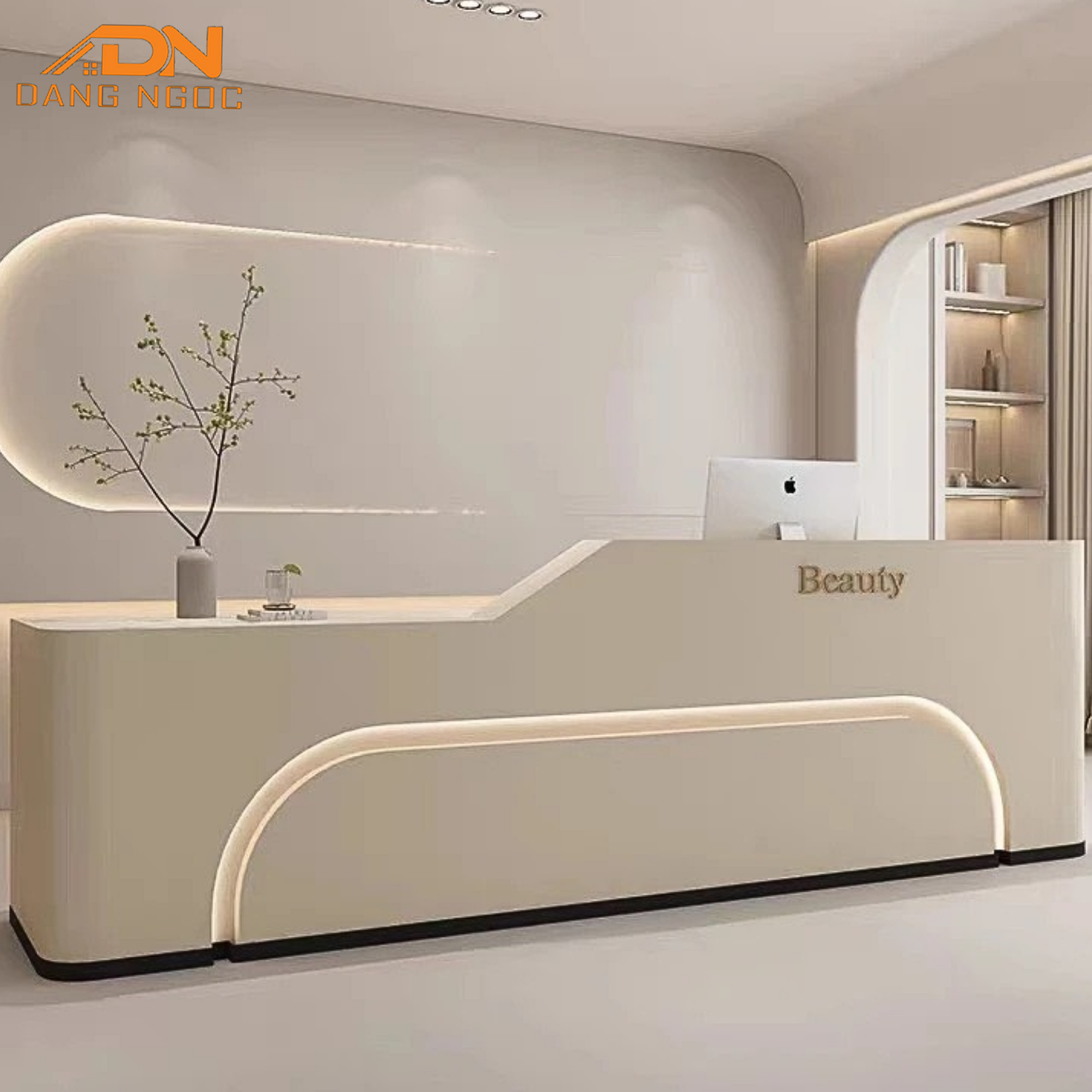 Thiết kế quầy lễ tân Spa đẹp kết hợp đèn LED