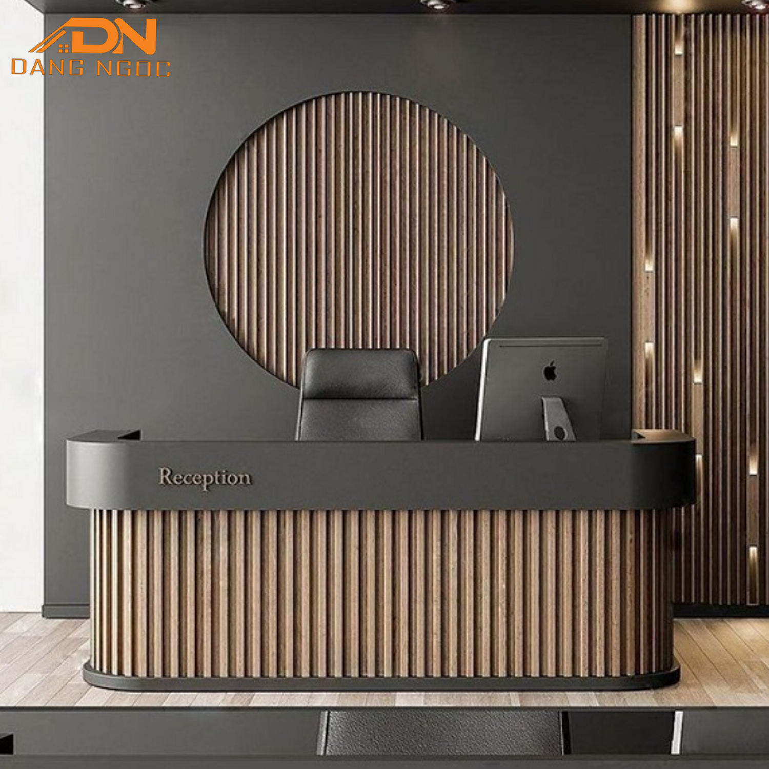 Thiết kế quầy lễ tân Spa đẹp kết hợp đèn LED