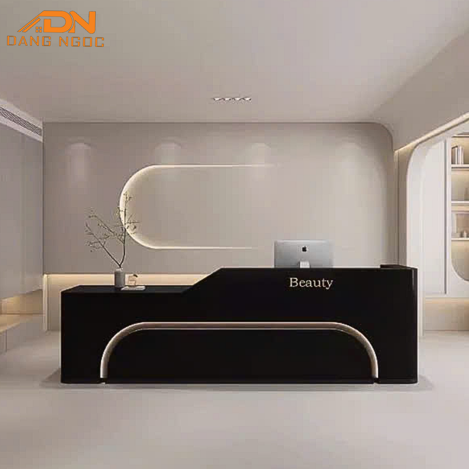 Thiết kế quầy lễ tân Spa đẹp kết hợp đèn LED