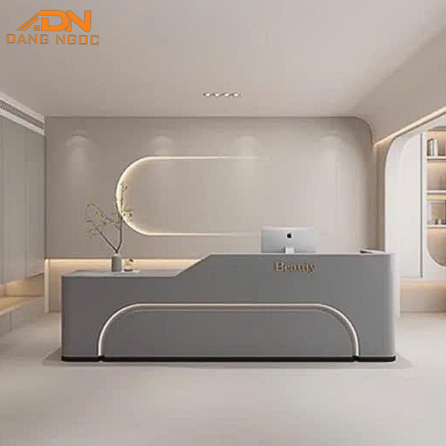 Thiết kế quầy lễ tân Spa đẹp kết hợp đèn LED