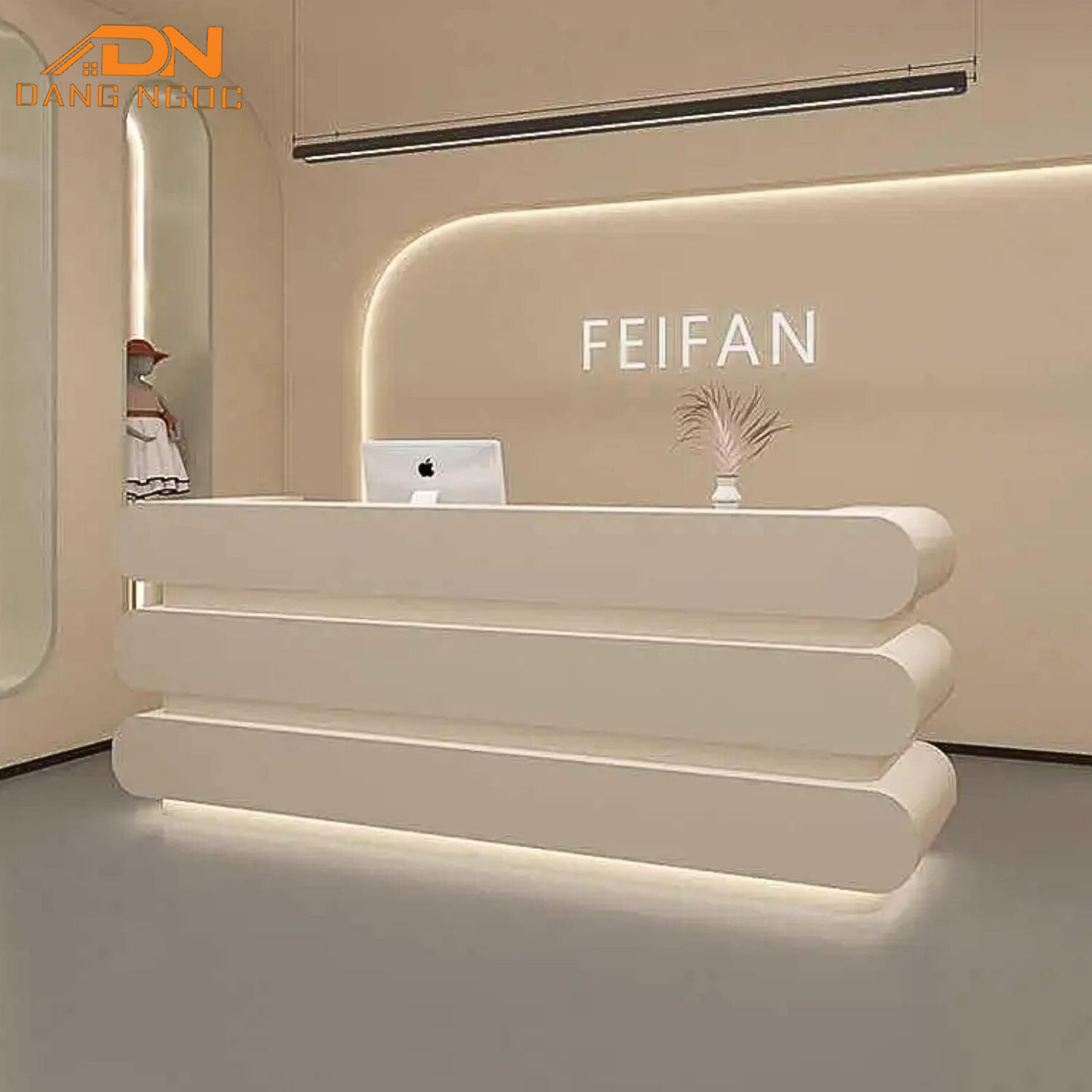 Thiết kế quầy lễ tân Spa đẹp kết hợp đèn LED
