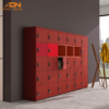 Mẫu tủ locker gỗ văn phòng hiện đại nhiều ngăn - Nội Thất Đặng Ngọc