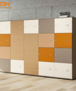 Mẫu tủ locker gỗ văn phòng hiện đại nhiều ngăn - Nội Thất Đặng Ngọc