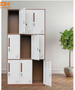 Mẫu tủ locker gỗ văn phòng hiện đại nhiều ngăn - Nội Thất Đặng Ngọc