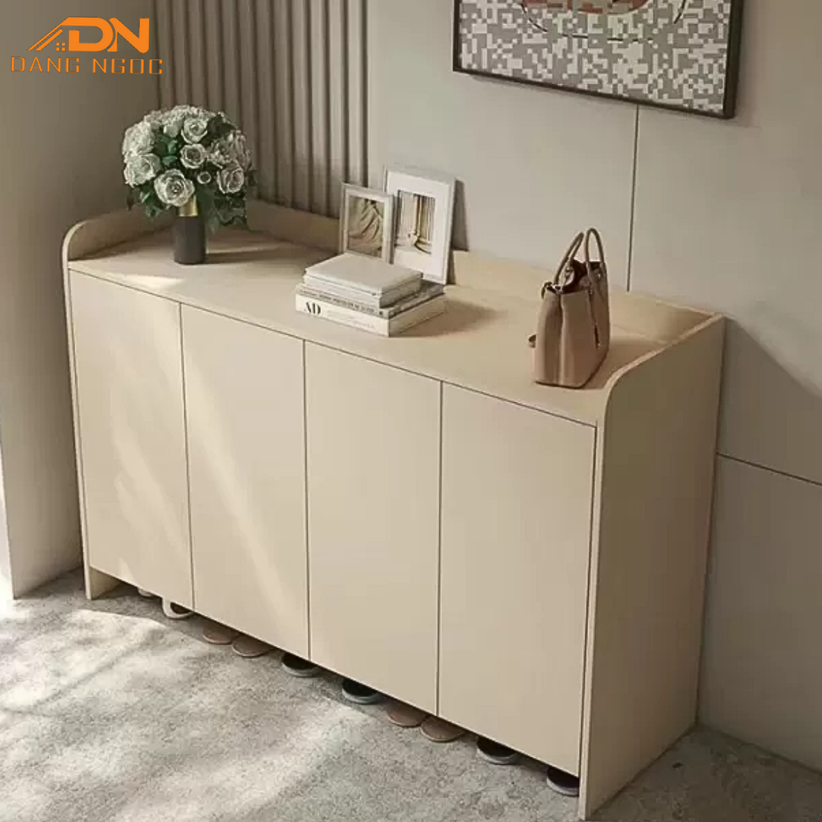 Tủ Giày Dép 4 Cánh Màu Kem Hiện Đại - Nội Thất Đặng Ngọc - Ảnh 2