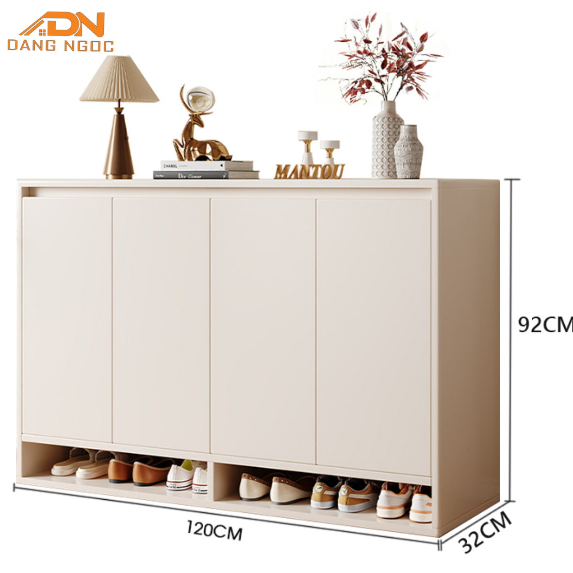Tủ Giày Dép 4 Cánh Màu Kem Hiện Đại - Nội Thất Đặng Ngọc - Ảnh 4