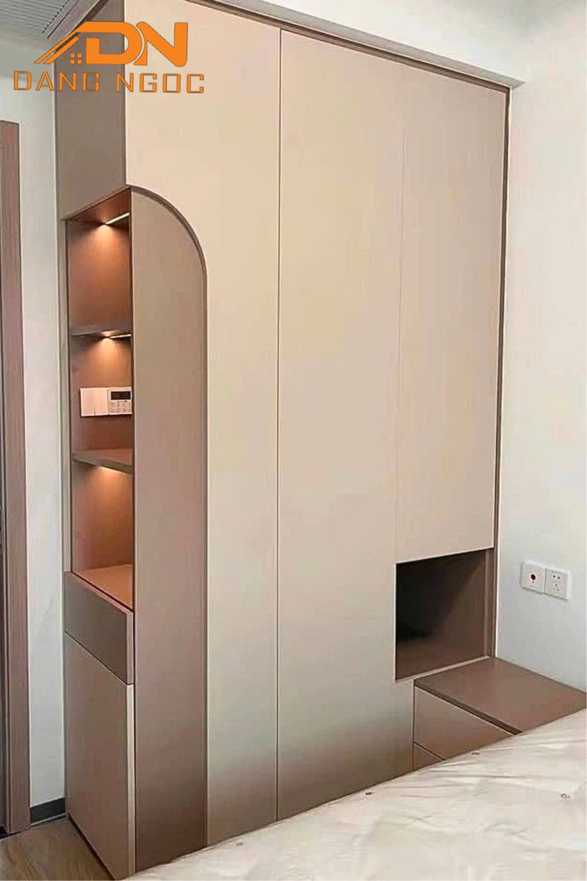 Mẫu tủ quần áo gỗ MDF đẹp hiện đại sang trọng - Nội Thất Đặng Ngọc