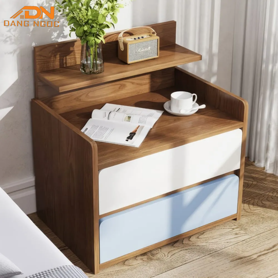 Tủ Đầu Giường Phối Màu Pastel Có Kệ Trang Trí - Nội Thất Đặng Ngọc - Ảnh 3