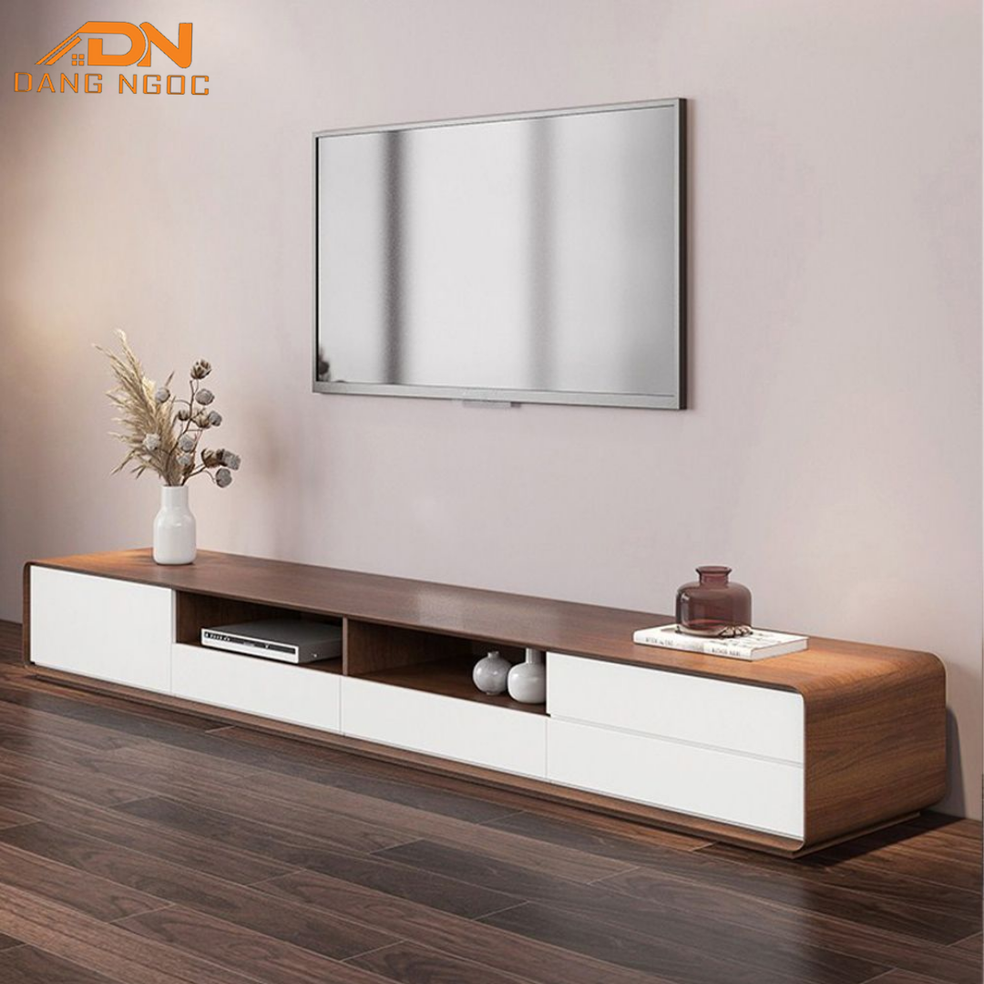 Chi tiết vân gỗ và phụ kiện kệ tivi cao cấp